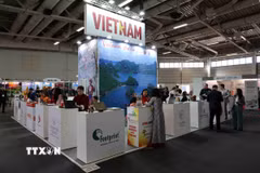 Các gian hàng tại Hội chợ Du lịch Quốc tế Berlin 2026. (Ảnh: Vũ Hiệp/TTXVN)