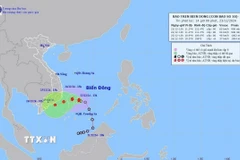 Đường đi của bão số 10 (PABUK) lúc 13h ngày 23/12/2024. (Ảnh: TTXVN phát)