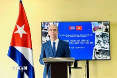 Đại sứ Cộng hòa Cuba tại Việt Nam Rogelio Polanco Fuentes phát biểu tại họp báo. (Ảnh: Việt Đức/TTXVN)