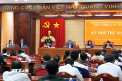 Hội đồng Nhân dân tỉnh thực hiện quy trình bầu chức danh Phó Chủ tịch Ủy ban Nhân dân tỉnh Đắk Lắk khóa XI, nhiệm kỳ 2026-2031. (Ảnh: Ngọc Minh/TTXVN)