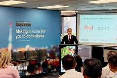 Đại sứ Việt Nam tại New Zealand Phan Minh Giang phát biểu tại Lễ khai trương Hội đồng Kinh doanh New Zealand-Việt Nam. (Ảnh: TTXVN phát)