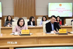 Các đại biểu dự phiên họp của Hội đồng Phối hợp phổ biến, giáo dục pháp luật Trung ương. (Ảnh: TTXVN phát)