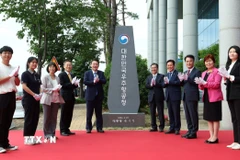 Lễ khai trương Cục hàng không vũ trụ Hàn Quốc (KASA), ở Sacheon. (Ảnh: Yonhap/TTXVN)