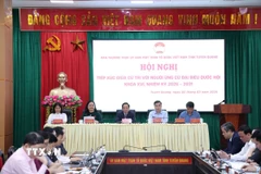 Các đại biểu chủ trì Hội nghị. (Ảnh: Hoàng Hải/TTXVN) 