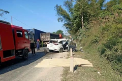 Hiện trường vụ tai nạn. (Ảnh: TTXVN phát)