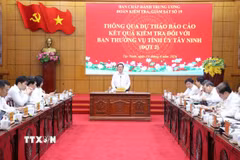 Quang cảnh buổi làm việc. (Ảnh: Bùi Giang/TTXVN)