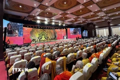 Quang cảnh lễ bế mạc Đại lễ Phật đản Liên hợp quốc lần thứ 20-Vesak 2025. (Ảnh: Thanh Vũ/TTXVN)