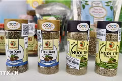 Sản phẩm tiêu Phú Quốc đạt OCOP 3 sao. (Ảnh: Thanh Sang/TTXVN) 