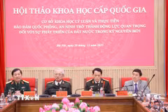 Các đại biểu chủ trì Hội thảo. (Ảnh: Văn Điệp/TTXVN)