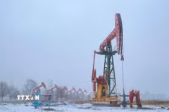 Giàn khoan dầu tại tỉnh Hắc Long Giang, Trung Quốc. (Ảnh minh họa: THX/TTXVN)