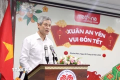 Đại sứ Việt Nam tại Campuchia Nguyễn Minh Vũ phát biểu tại chương trình. (Ảnh: Quang Anh/TTXVN)