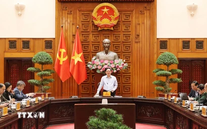 Quang cảnh buổi làm việc. (Ảnh: Xuân Tùng/TTXVN)