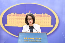 Người Phát ngôn Bộ Ngoại giao Phạm Thu Hằng tại họp báo thường kỳ. (Ảnh: BNG)