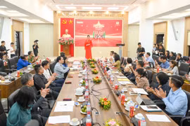Quang cảnh buổi lễ phát động sự kiện “Cùng Việt Nam tiến bước” ngày 11/8 tại Hà Nội. (Ảnh: PV/Vietnam+)