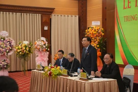 Nghệ sỹ Ưu tú, nhạc sỹ Đinh Trung Cẩn, Tổng giám đốc Trung tâm Bảo vệ quyền tác giả âm nhạc Việt Nam thông tin về hoạt động năm 2025. (Ảnh: VCPMC)