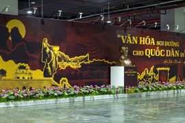 Khu vực trưng bày giới thiệu nền văn hóa tiên tiến, đậm đà bản sắc dân tộc. (Ảnh: PV/Vietnam+)