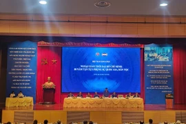 Quang cảnh Hội thảo khoa học “Ngoại giao thời đại Hồ Chí Minh: 80 năm tận tuỵ phụng sự quốc gia, dân tộc.” (Ảnh: PV/Vietnam+)