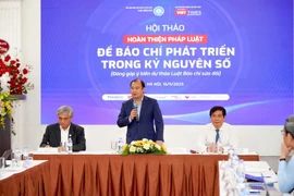 Thứ trưởng Bộ Văn hóa, Thể thao và Du lịch Lê Hải Bình chủ trì phiên thảo luận tại Hội thảo. (Ảnh: PV/Vietnam+)
