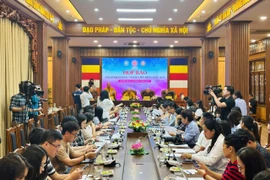 Quang cảnh buổi họp báo tại Trung ương Giáo hội Việt Nam. (Ảnh: PV/Vietnam+)