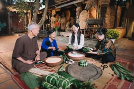 Không khí Xuân ngập tràn video ca nhạc “Tết bình an bên nhau.” (Ảnh: CTV/Vietnam+) 