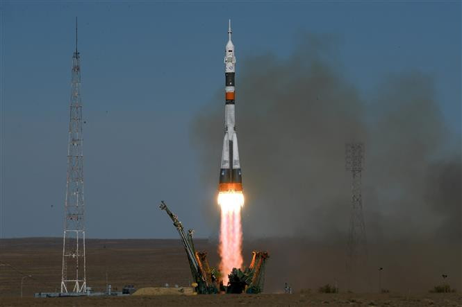 Khoảnh khắc tàu cất cánh từ sân bay vũ trụ Baikonur