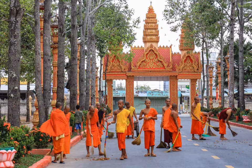 Chùa Xiêm Cán còn được biết đến là nơi lưu giữ và hình thành nên nhiều nét đẹp văn hóa trong đời sống tâm linh của đồng bào dân tộc người Khmer. (Ảnh: Hoài Nam/Vietnam+)