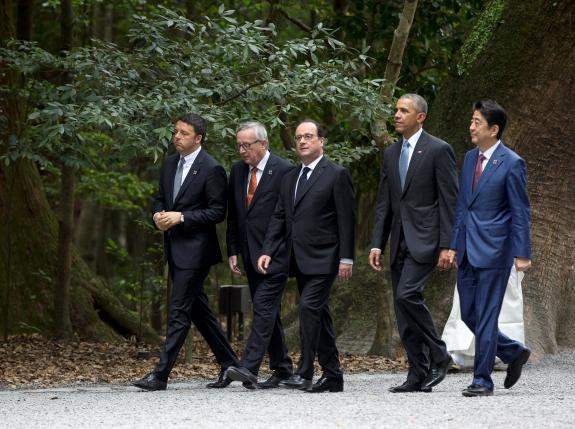 Các nhà lãnh đạo G7 tại đền Shinto Ise (Nguồn: Reuters) 