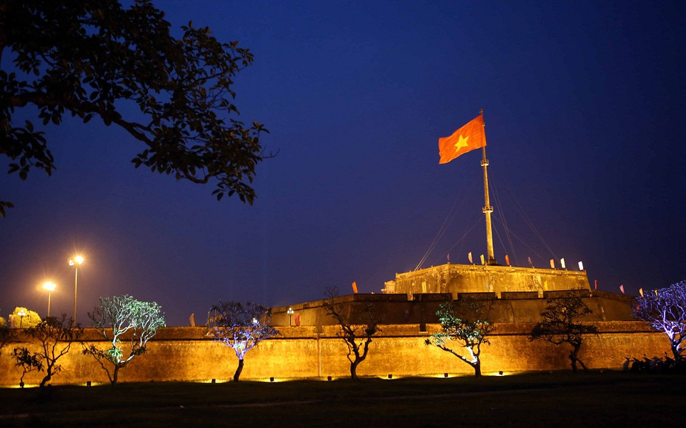 Nằm chính giữa mặt nam của kinh thành, Kỳ Đài kinh thành Huế (cột cờ Cố đô Huế) là di tích kiến trúc thời nhà Nguyễn, nơi treo cờ của triều đình, được xây dựng vào năm Gia Long thứ 6 (1807).Ảnh: Trần Lê Lâm - TTXVN