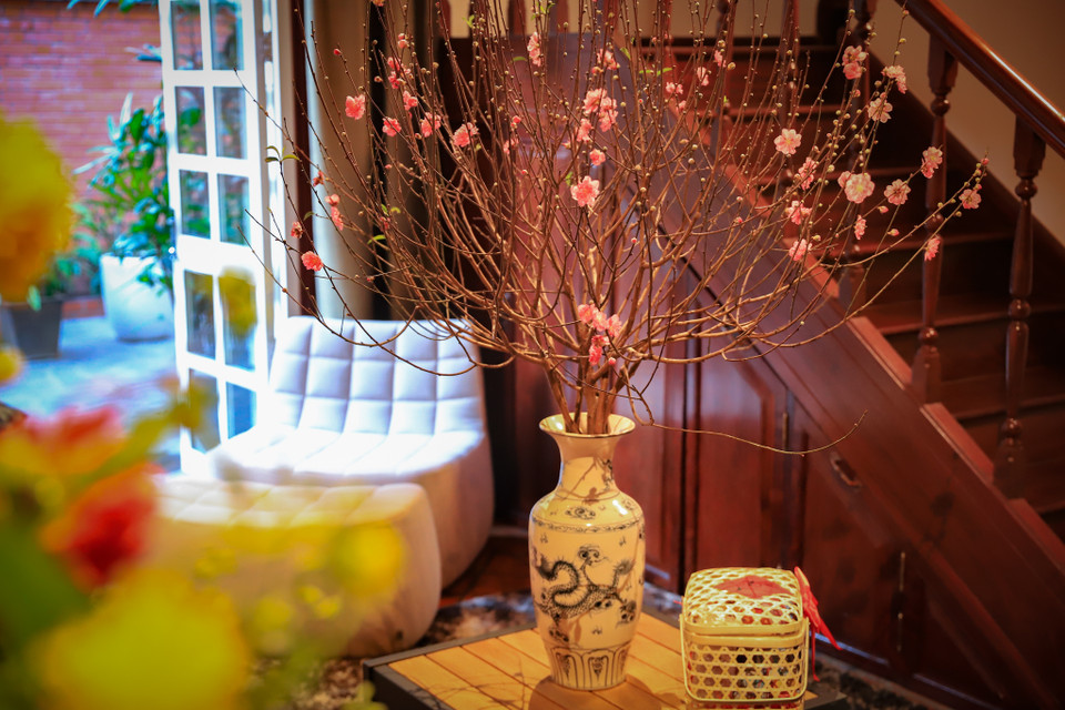 Theo quan niệm người Việt, hoa đào ngày Tết có sắc hồng được cho là màu sắc của sự may mắn, mang lại sự ấm cúng cho mọi nhà, mang đến sự thịnh vượng, hạnh phúc, yên ấm trong năm mới. (Ảnh: Hoài Nam/Vietnam+)