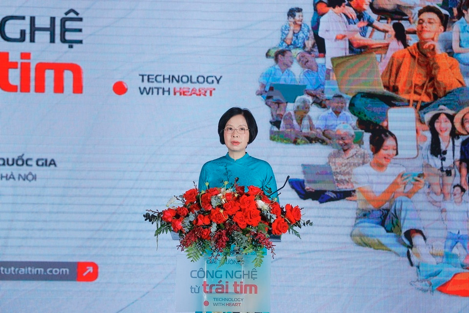 Tổng Giám đốc Thông tấn xã Việt Nam phát biểu tại lễ trao giải. (Ảnh: Minh Anh/Vietnam+)