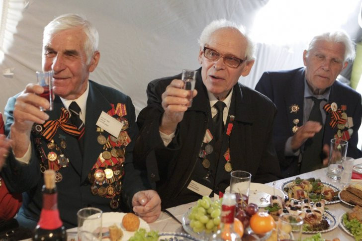 Các cựu chiến binh Liên Xô tại Stavropol.