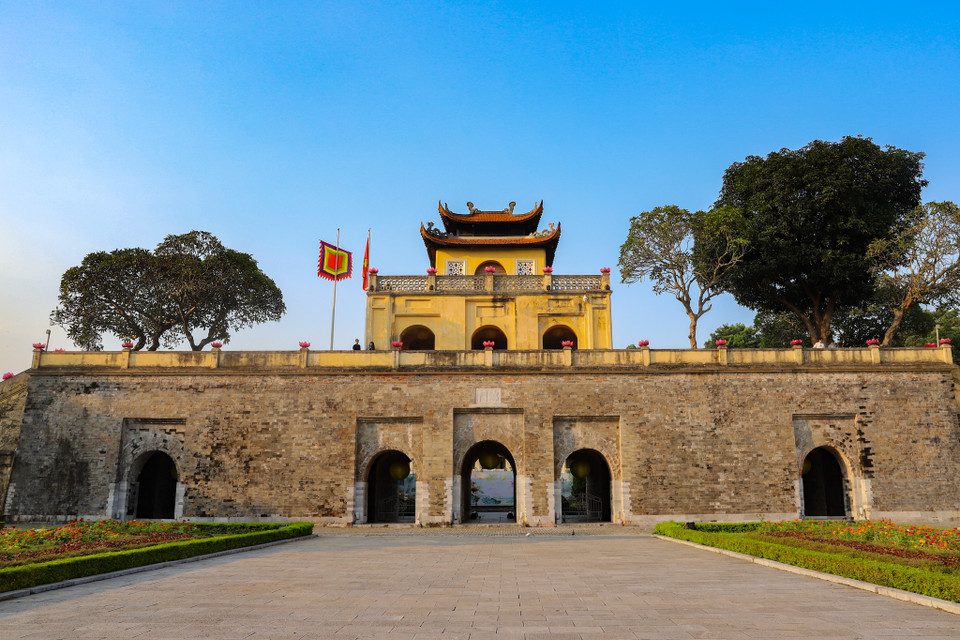 Đoan Môn của Hoàng Thành Thăng Long - nơi chứng kiến nhiều dấu mốc lịch sử quan trọng của Thủ đô trong đó có buổi lễ thượng cờ chiều 10/10/1954. (Ảnh: Hoài Nam/Vietnam+)