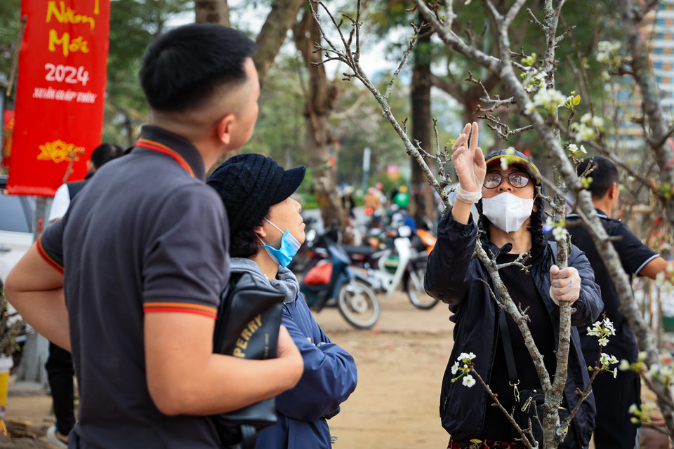 Một tiểu thương tại đây cho biết sức mua của người dân Thủ đô năm nay tốt hơn so với năm trước. (Ảnh: Hoài Nam/Vietnam+)