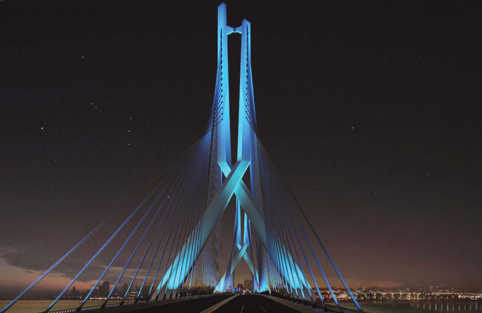 Việc hình thành cây cầu trong nội đô bắc qua sông Hồng sẽ góp phần làm giảm ách tắc giao thông cho các tuyến từ nội thành lên các tỉnh phía Bắc, hình thành cửa ngõ thứ ba bên cạnh cầu Thăng Long và cầu Nhật Tân, từ sân bay quốc tế Nội Bài về trung tâm thành phố. (Ảnh: Ban Quản lý dự án)