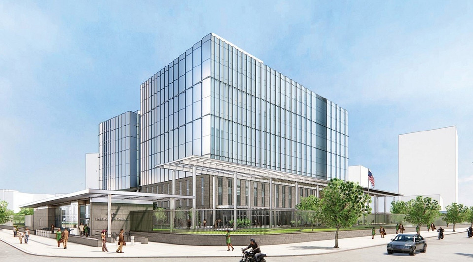 Khi hoàn thành, Đại sứ quán Hoa Kỳ mới tại Hà Nội sẽ đóng vai trò tích cực trong việc mở rộng quan hệ ngoại giao, an ninh và thương mại giữa Việt Nam với Mỹ. (Ảnh: Đại sứ quán Hoa Kỳ)