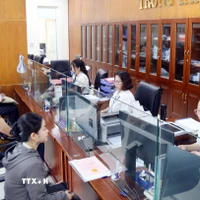 Giải quyết thủ tục hành chính cho người dân. (Ảnh: Tá Chuyên/TTXVN)