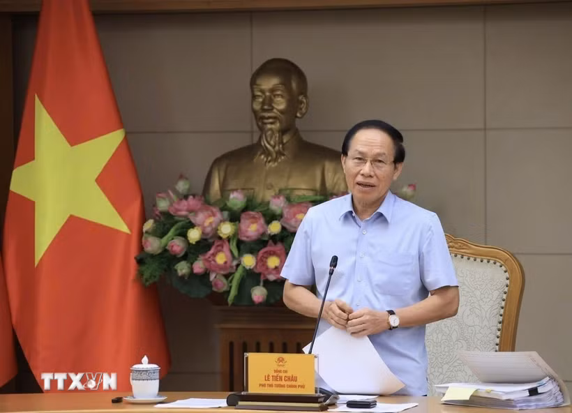 Phó Thủ tướng Lê Tiến Châu phát biểu. (Ảnh: Tuấn Anh/TTXVN)