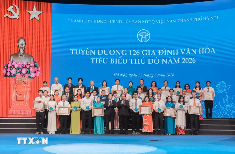 Tuyên dương gia đình văn hóa tiêu biểu Thủ đô năm 2026. (Ảnh minh họa: Phan Phương/TTXVN)