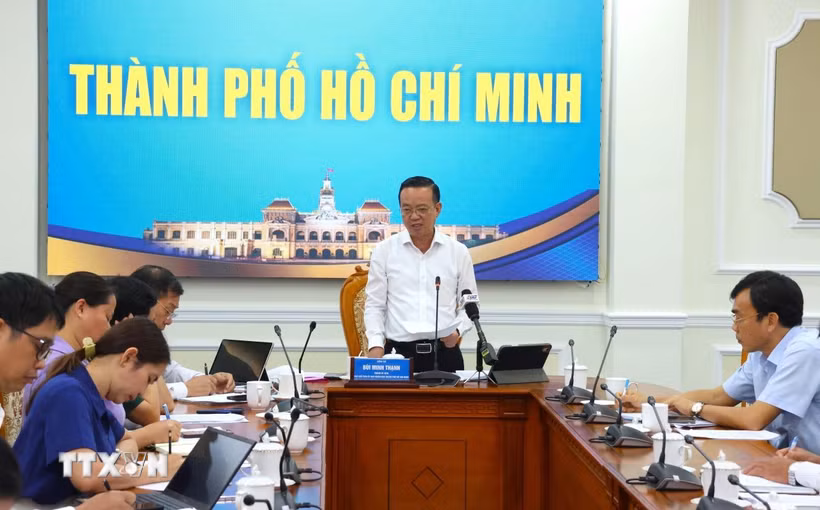 Quang cảnh Hội nghị giao ban của Ban chỉ đạo về IUU Thành phố Hồ Chí Minh ngày 21/9/2026. (Ảnh: Hương Giang/TTXVN)