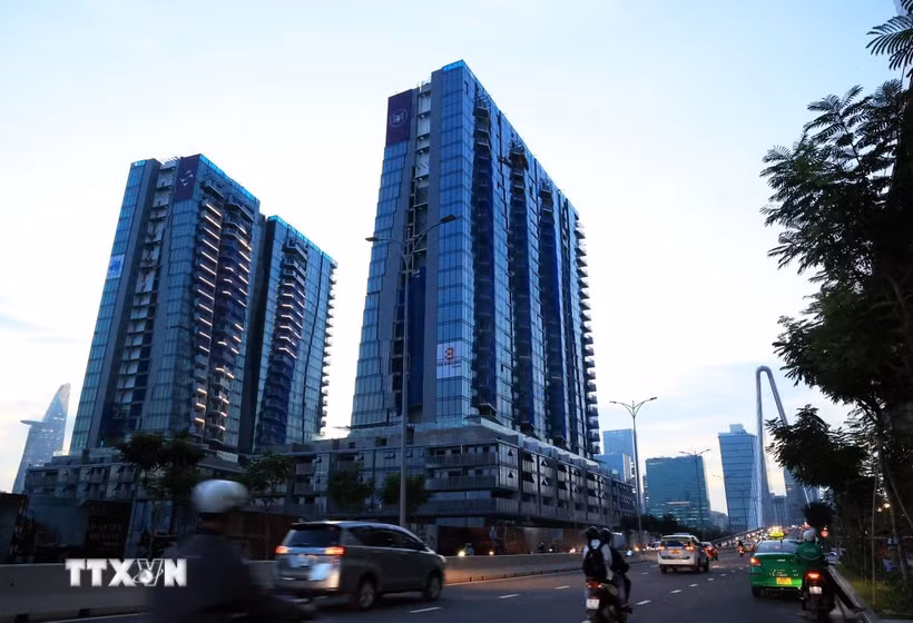 Khu vực lõi Trung tâm tài chính quốc tế ở bán đảo Thủ Thiêm, phường An Khánh, Thành phố Hồ Chí Minh. (Ảnh: Hồng Đạt/TTXVN)