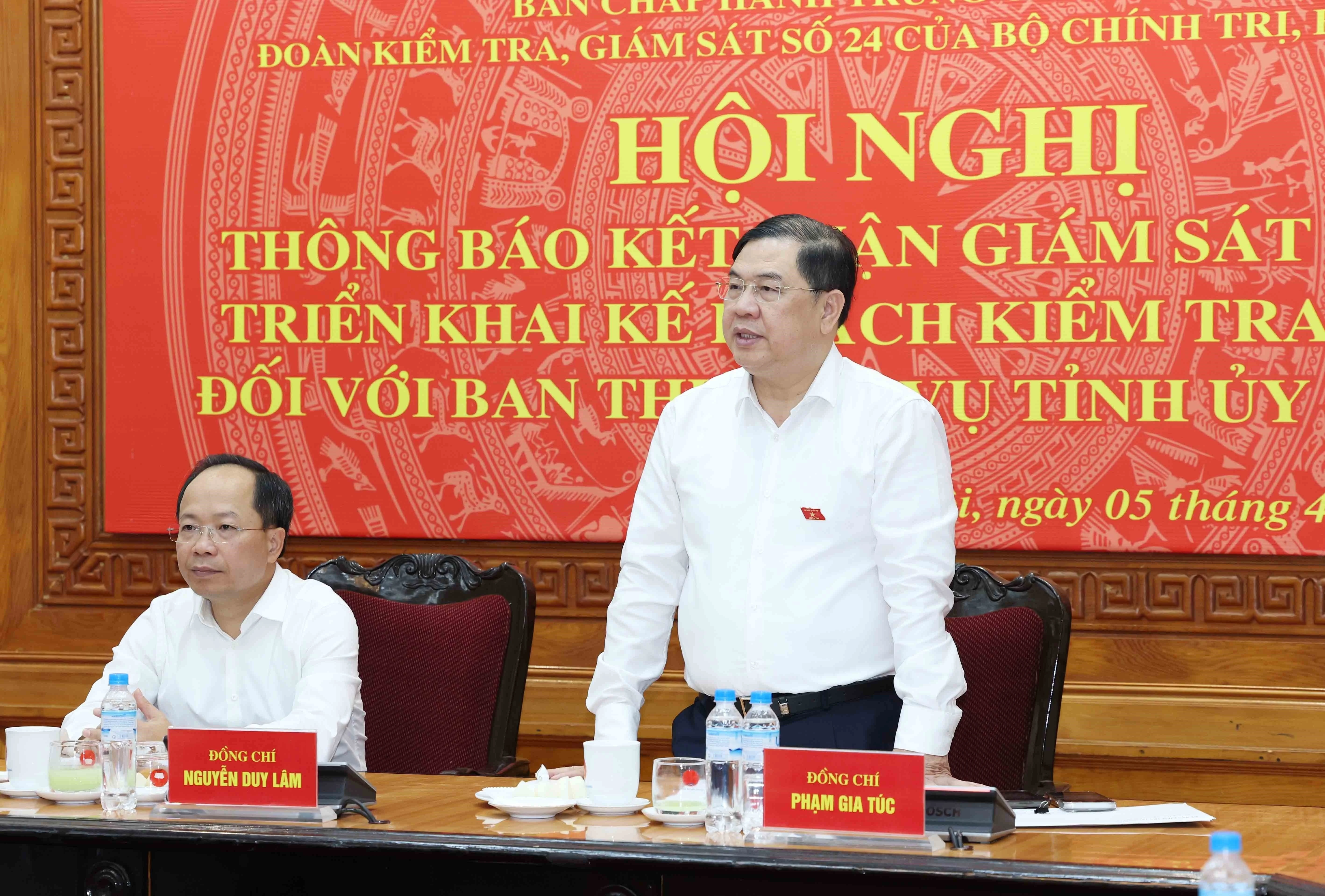 Ban Thường vụ Tỉnh ủy Hà Tĩnh công bố kết quả giám sát đợt 1