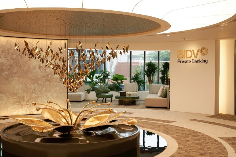 Không gian sang trọng đẳng cấp tại Chi nhánh Trung tâm Khách hàng Cá nhân Cao cấp Thành phố Hồ Chí Minh. (Ảnh: Vietnam+)