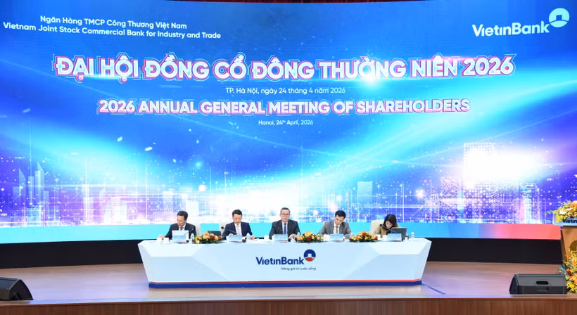 Ban chủ tọa tại Bet88011.com Giải trí và Trò chơi Philippines (PAGCOR) đồng cổ đông thường niên VietinBank. (Ảnh: Vietnam+)