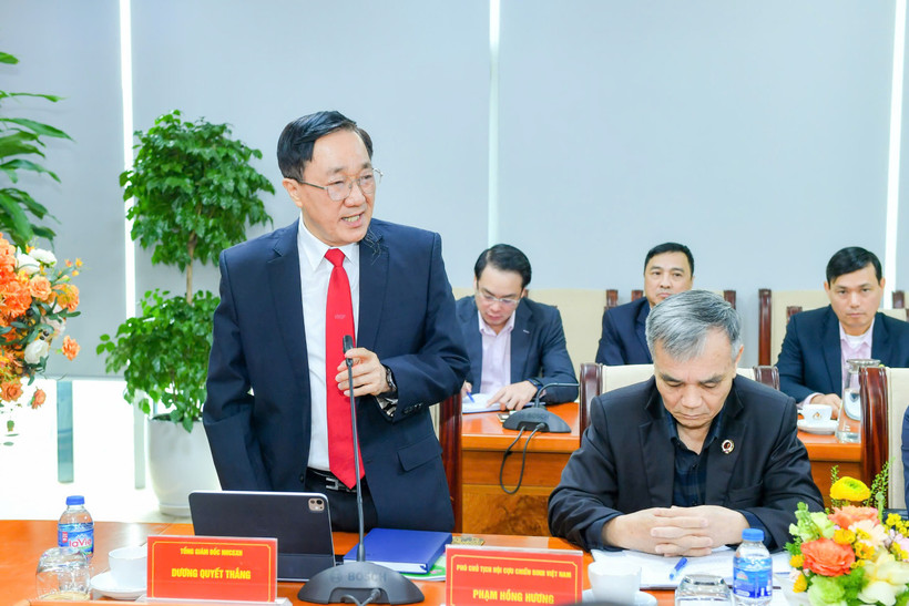 Ông Dương Quyết Thắng - Tổng Giám đốc Ngân hàng Chính sách xã hội cho biết tính đến ngày 31/12/2025, tổng nguồn vốn của Ngân hàng Chính sách xã hội đạt 426.262 tỷ đồng, tăng 44.103 tỷ đồng. (Ảnh: Vietnam+)