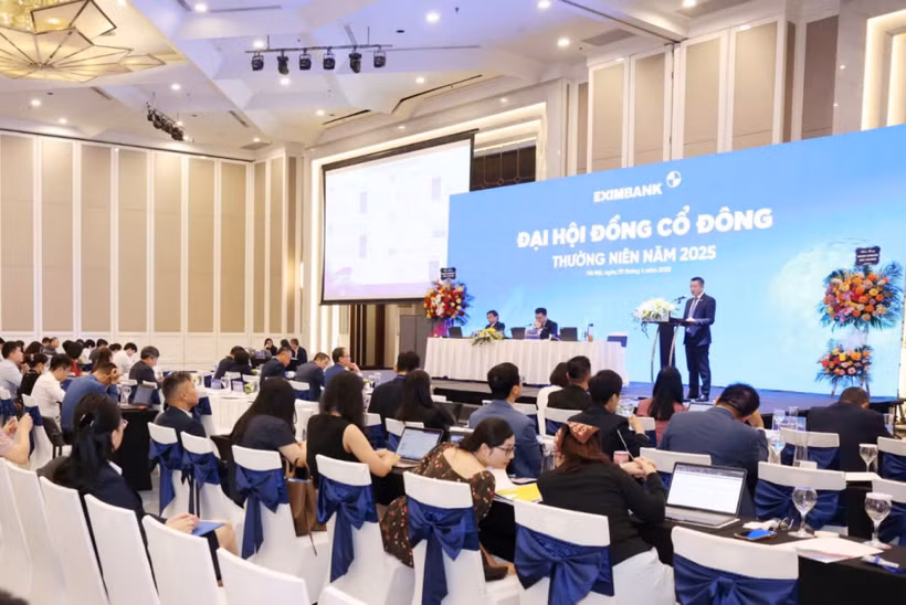 Toàn cảnh Đại hội đồng cổ đông Eximbank diễn ra sáng ngày 29/4. (Ảnh: Vietnam+)