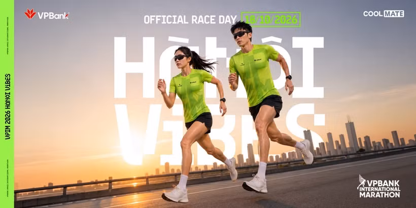 VPBank và Coolmate nâng trải nghiệm tại VPBank Hanoi International Marathon. (Ảnh: Vietnam+)