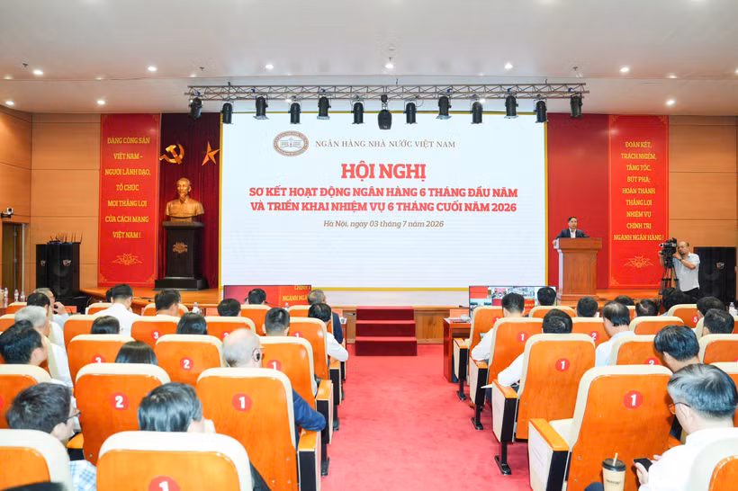 Thống đốc Ngân hàng Nhà nước Phạm Đức Ấn phát biểu tại Hội nghị. (Ảnh: Vietnam+)
