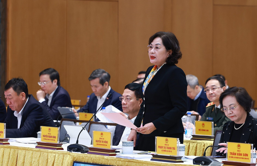 Thống đốc Ngân hàng Nhà nước Việt Nam Nguyễn Thị Hồng phát biểu. (Ảnh: Dương Giang/TTXVN)