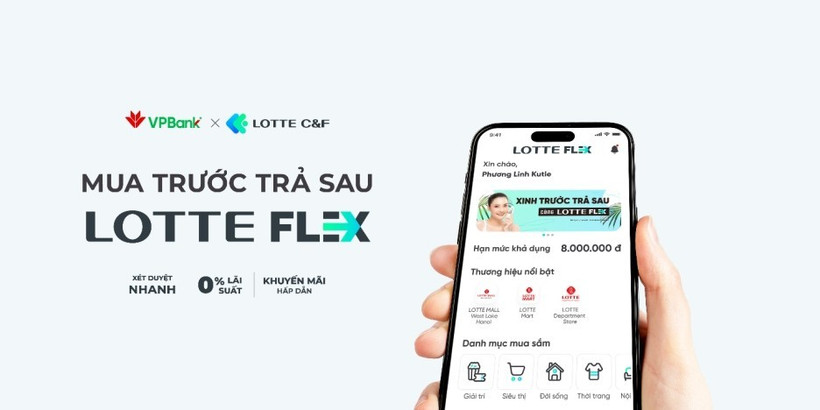 LOTTE FLEX “Vui trước – trả sau”, sản phẩm tài chính tiêu dùng linh hoạt, thông minh. (Ảnh: Vietnam+)