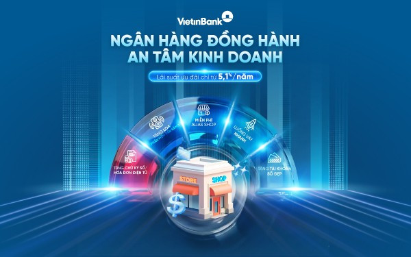 Chủ shop, tiểu thương “dễ thở” hơn khi VietinBank tung gói vay lãi suất từ 5,1%/năm. (Ảnh: Vietnam+)